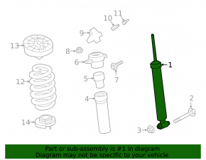 Rear left shock absorber Porsche Cayenne 19-26