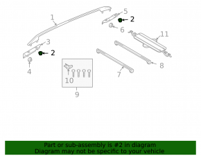 Fastening hardware for longitudinal roof rails VW Tiguan 09-18