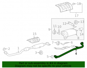 Exhaust line middle part Toyota Camry v50 12-14 2.5 with receiving pipe, rusty