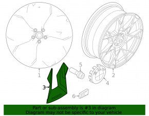 Wheel lining for BMW 5 G60 24-26 R21, type 1