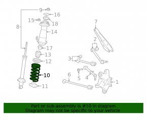 Spring rear left Lexus IS250 IS350 06-13 AWD
