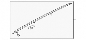 Left longitudinal roof rail for Audi Q8 19-25 black