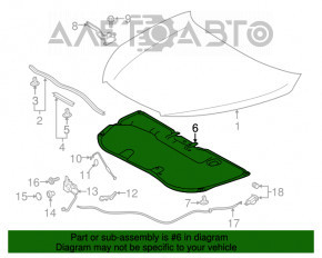 Toyota Highlander hood insulation 2014-2019