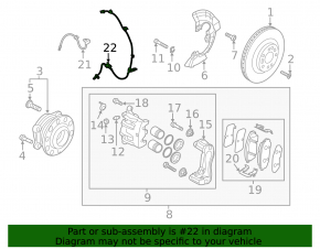 Front left ABS sensor for Kia Sorento 21-25 HEV, PHEV