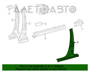 Body pillar central right Lexus RX350 RX450h 10-15 white
