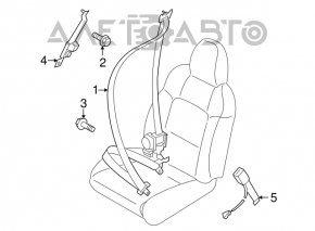 Subaru B10 Tribeca Black Passenger Seat Belt