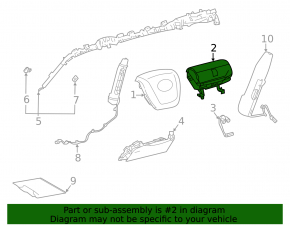 Airbag passenger in the dashboard Toyota Sienna 21-25