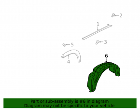 Rear right fender liner for Nissan Rogue 23-26 JP built