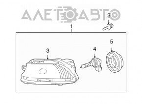Fog lamp left PTF Lexus LS460 LS600h 07-09 prerest