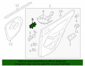 Door handle inside rear right Kia Optima 11-15 mat
