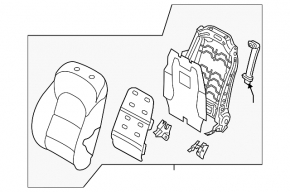 Hyundai Tucson 19-21 passenger seat without airbag, manual, black cloth, for cleaning