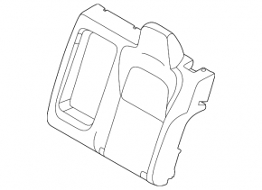 Rear seat back trim, 2nd row, left, Nissan Murano 25-26 Platinum, combined leather, dark gray and brown