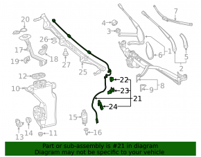 Mercedes C-class W205 15-21 heated windshield washer nozzle chain