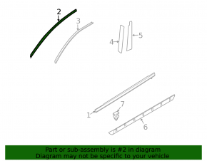 Upper door molding front right Mazda CX-7 06-09