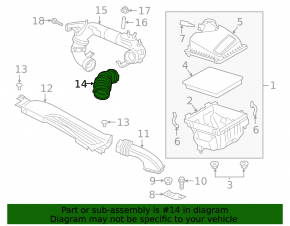 Air duct from filter Ford Escape MK4 20-22 1.5T rubber