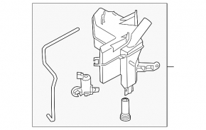 Nissan Murano z52 15-19 washer reservoir with neck, sensor and motor