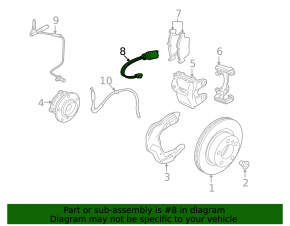 Front left brake pad wear sensor for BMW X1 E84 13-15