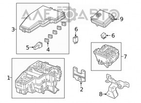The underhood fuse box for Honda Insight 19-22 is small and the mount is broken
