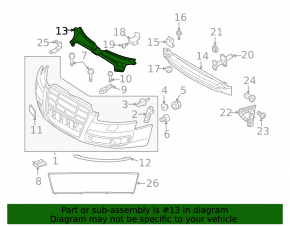 Upper radiator deflector Audi A6 06-11
