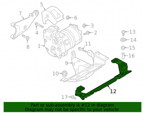 Audi E-Tron 19-23 air conditioning compressor bracket on the subframe, lower part
