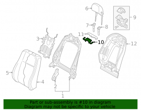 Audi Q7 16-19 driver's seat upper backrest trim, black, 2 pieces