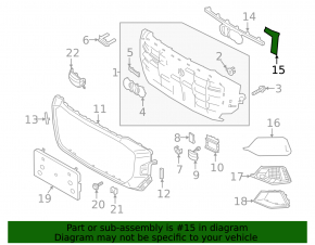 Radiator grille plug, rear left, Audi Q8 19-26 structure