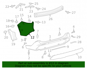 Bare right rear bumper for Toyota Rav4 19-24