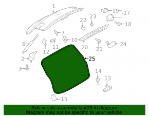 Rubber seal for the trunk door of a VW Tiguan 09-18