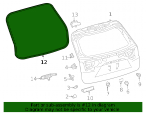 Seal rubber trunk door Lexus RX350L RX450hL 18-22 long