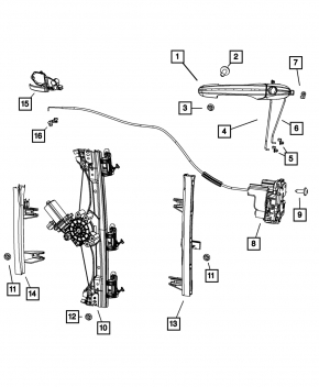 Window lifter with motor front right Fiat 500 12-19