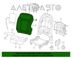 Driver's seat Jeep Renegade 15-17 without airbag, electric, cloth black
