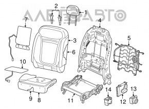 Driver's seat Jeep Renegade 15-17 without airbag, electric, cloth black