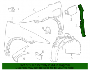 Front left door-wing seal Chevrolet Equinox EV 24-26