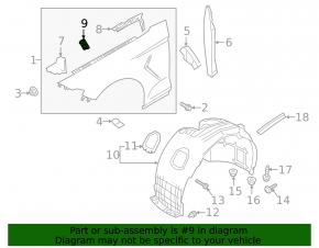 Front right fender liner Genesis G70 19-21