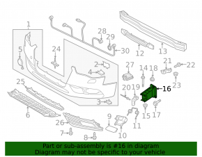 Front bumper reinforcement fang right Audi A4 B8 08-16