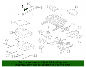 Front left seat mount plug for Porsche Cayenne 19-23 black