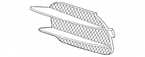 Front bumper grille left Mercedes W213 E 17-20 for parking sensors, AMG pkg
