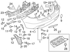 Rear bumper mount short left Mazda3 MPS 09-13
