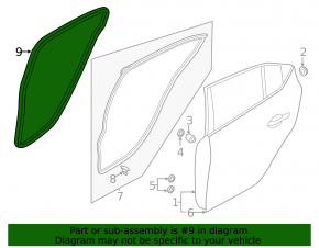 Door seal rear left Mazda 3 19- 4d