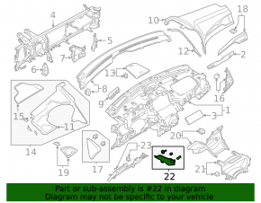 Lincoln MKZ 17-20 black center console trim, upper right side