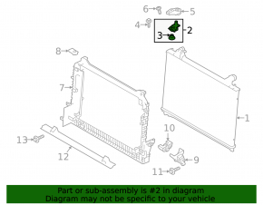 Upper right radiator bracket for Land Rover Range Rover Velar 18-23 2.0T, 3.0T, 5.0T (plastic + rubber)