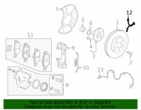 Front right brake hose Honda Accord 18-22 1.5T, 2.0T, 2.0 hybrid