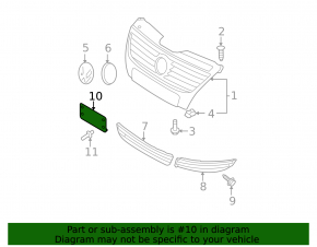 Front license plate area VW Passat 06-10