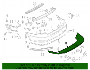 Rear bumper lip VW CC 13-17 rest