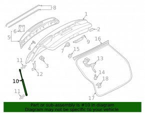 Left tailgate shock absorber for Audi A6 allroad 19-25