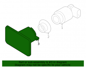 Parking sensor bracket on the lower grille of the front bumper, left, Audi Q8 19-26