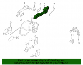 Front left door handle mechanism Nissan Murano z52 21-24 keyless