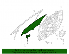 Front left door glass for Kia Sportage 23-26