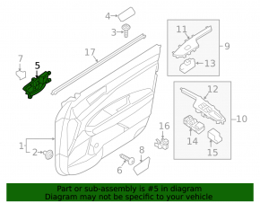 Door handle inside front right Kia Optima 16-