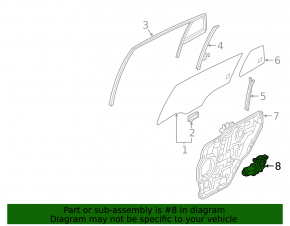 Rear left window lift motor Hyundai Ioniq 17-22